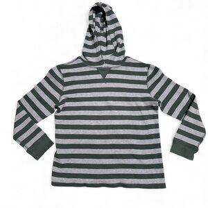 Hanna Andersson Boy’s Long Sleeve Blue and Green Shirt w/ Hood Size 12